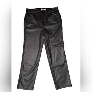 Black Faux Leather Pants Women's 12